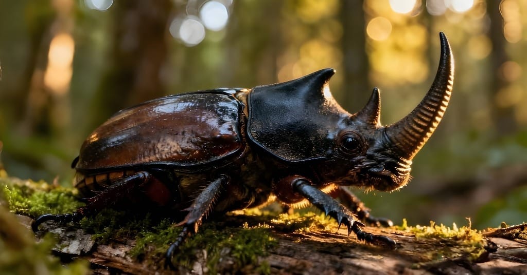beetle resting on a leaf in natural habitat